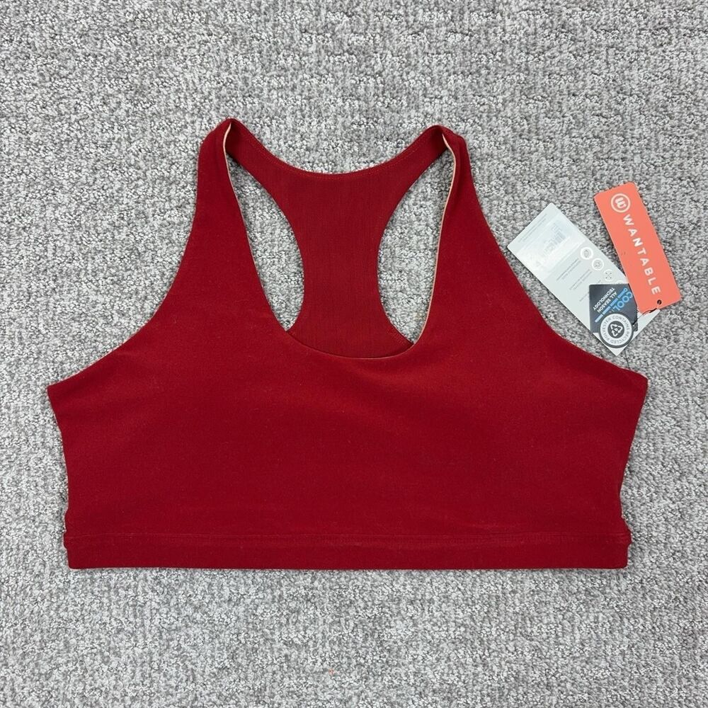 MPG Sports Bra Womens XL Red Currant Racerback Wireless Padded Yoga Athletic